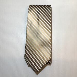 Joseph Abboud Gold Striped Silk Men Necktie